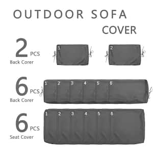 14-Piece 25.5 in. Outdoor Cushion Covers Grey