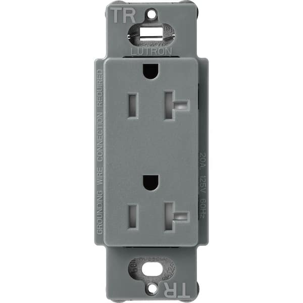 Claro 20-Amp Tamper-Resistant Duplex Receptacle, Slate (SCRS-20-TR-SL)