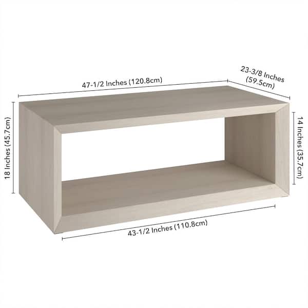 Meyer&Cross Osmond 48 in. Alder White Rectangle MDF Top Coffee