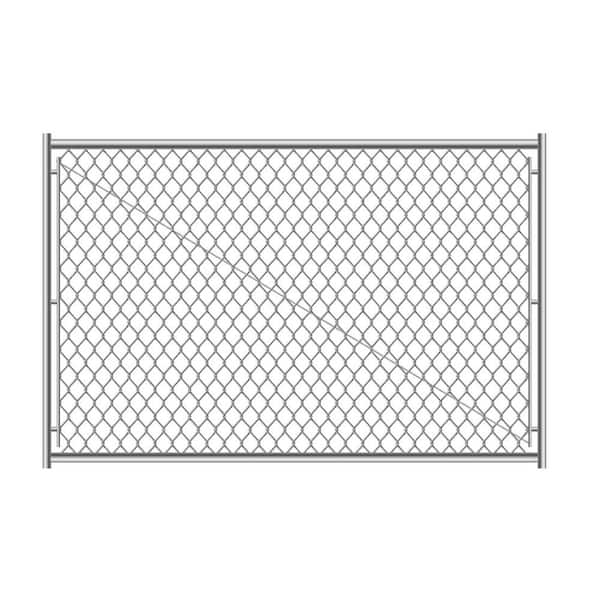 72 in. x 46 in. Silver Adjustable Chain Link Gate Kit for Outdoor Decking and Garden Fencing