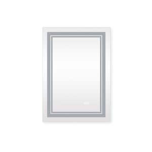 28 in. W x 36 in. H Rectangular Frameless LED Wall Mounted Bathroom Vanity Mirror Anti-Fog with Touch Switch in Silver