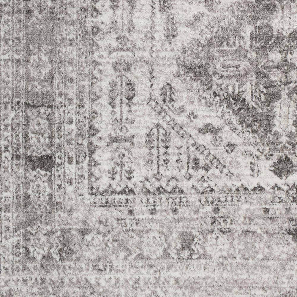 Charcoal Gray Square Synthetic Oriental Area Rug