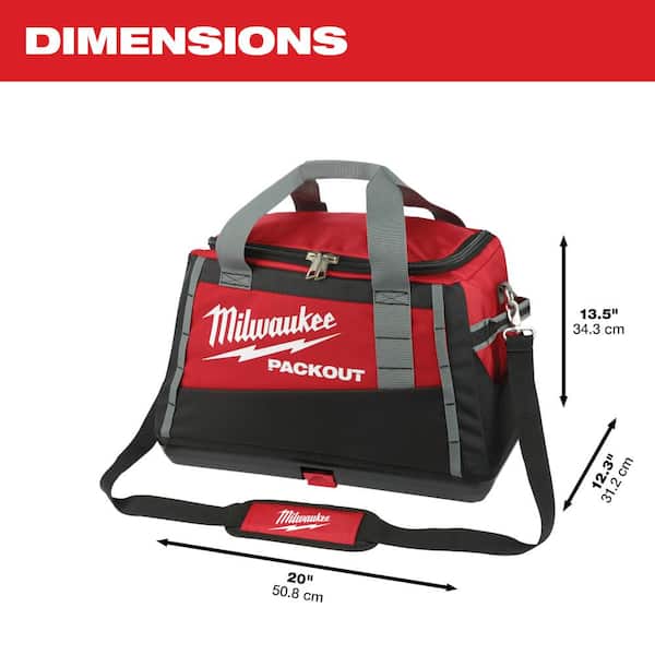 Milwaukee - 20 in. PACKOUT Tool Duffle Bag with Multi-Size Zipper in Red (3-Pack)