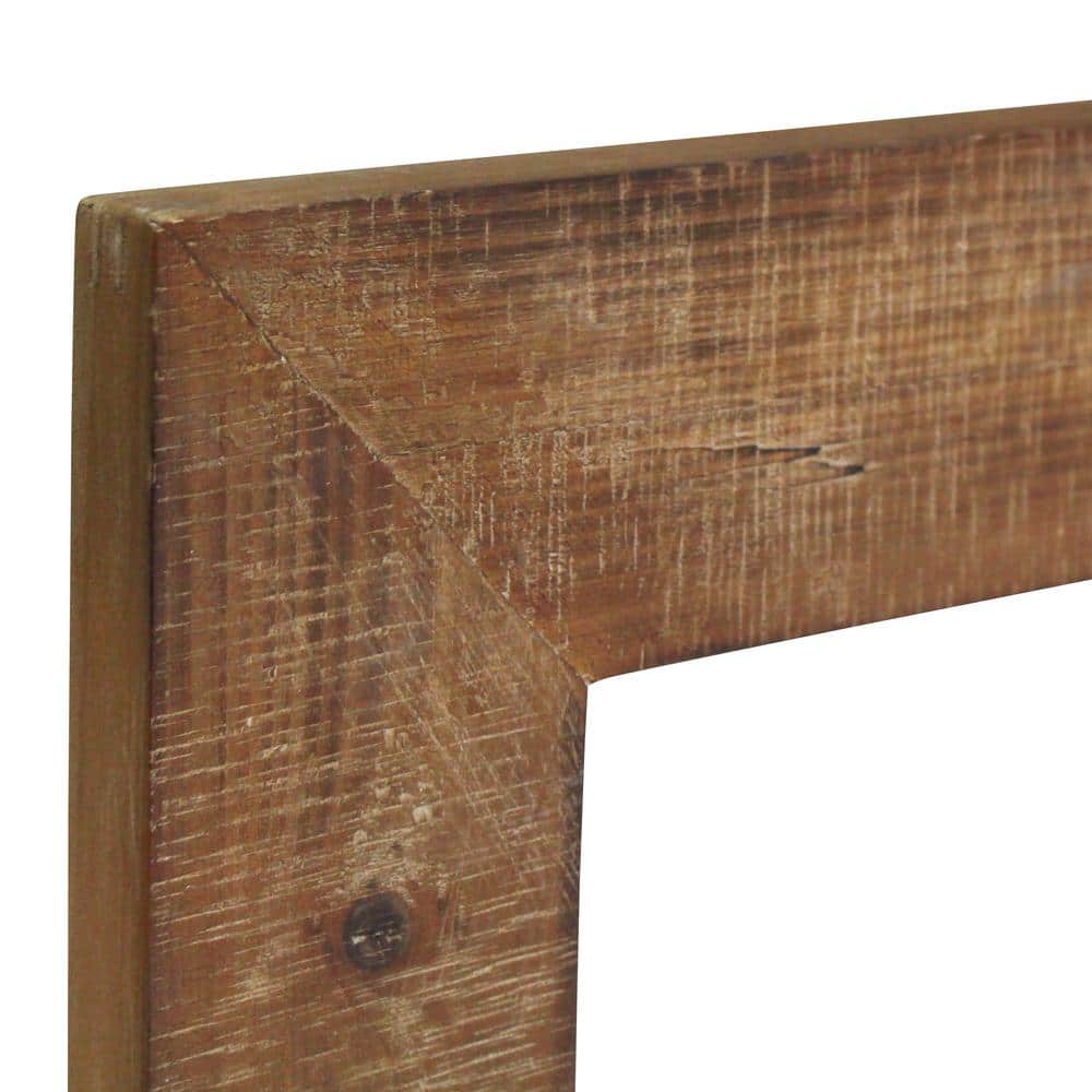 Nutmeg Brown Rectangular Wood Wall Mirror 36" x 24"