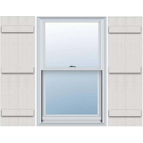 Ekena Millwork Timberthane 21.5 in. W x 78 in. H Joined Four Board Straight Top Polyurethane Board and Batten Shutters