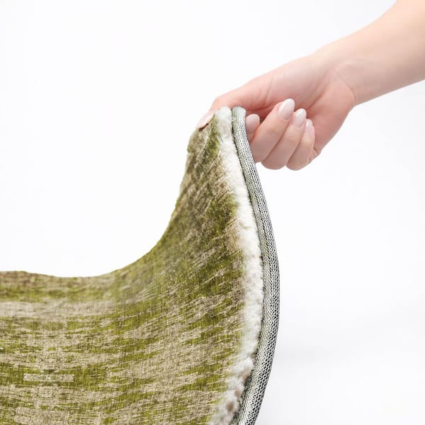 Dream Shag Premium Machine Washable Abstract ADS580 Olive 9 ft. x 12 ft. Area Rug