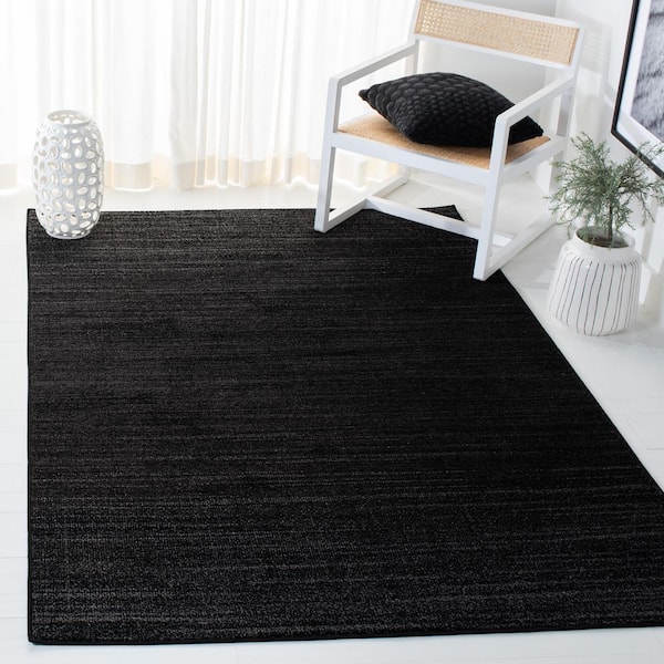 Adirondack 5 ft. x 8 ft. Black/Ivory Solid Color Area Rug