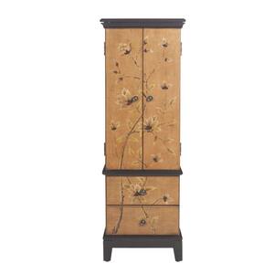 Lotus Jewelry Armoire in Tan/Brown