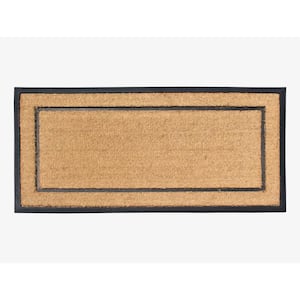 A1HC Designer Hand-Crafted Decorative Molded Black/Beige 24 in. x 48 in. Rubber & Coir Perfect, More Functional Doormat