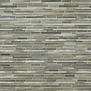 Sea Glass Interlocking 11.81 in. x 12 in. Textured Glass Patterned Look Wall Tile (20 sq. ft./Case)