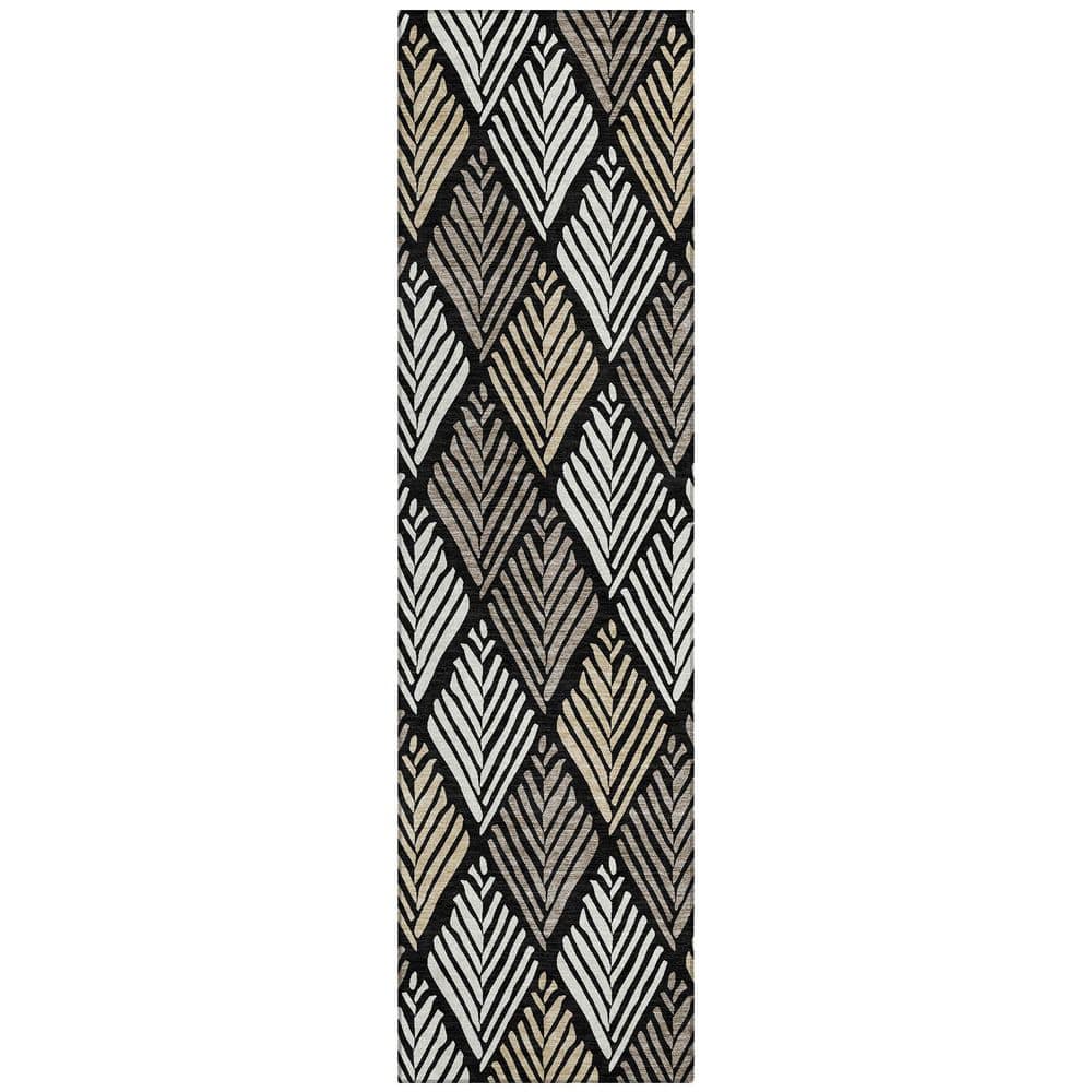 Chantille Machine Washable Indoor/Outdoor Abstract ACN2818 Black 2 ft. x 7 ft. Runner Rug price history on PriceWatchPro