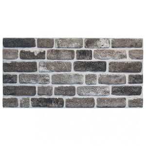 Falkirk Uffcott 39.4 in. x 19.7 in. Grey Black Faux Brick Styrofoam 3D Decorative Wall Panel (10-Pack)
