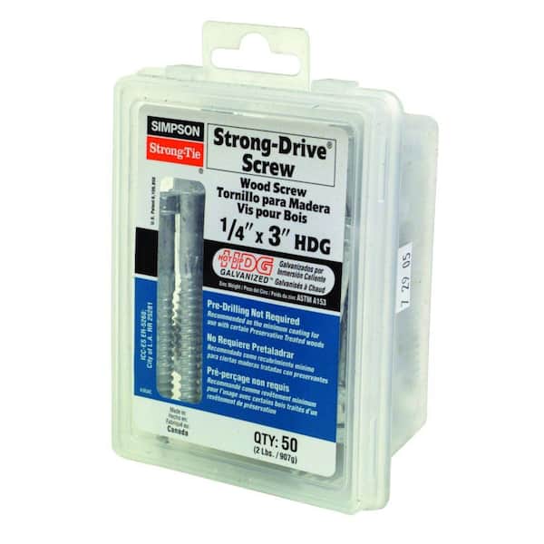 Simpson Strong-Tie 1/4 in. x 3 in. Strong-Drive SDS Heavy-Duty HDG Connector Screw (50-Pack)