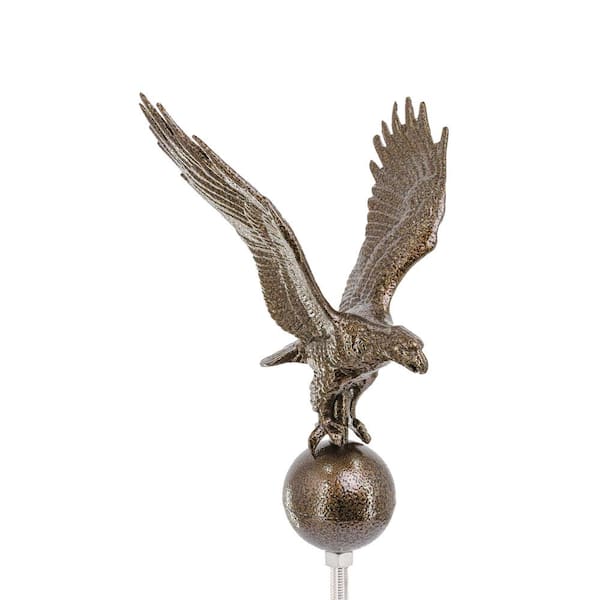 Montague Metal Products 12" Aluminum Flagpole Eagle - Hammered Bronze with Hammered Bronze Globe