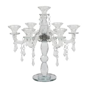 Modern Clear 7-Arm Crystal Candlestick Decoration Glass Candle Holder