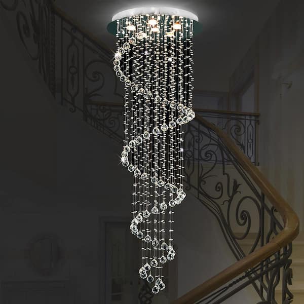 Spiral 6 Light Flush Mount With Chrome Finish