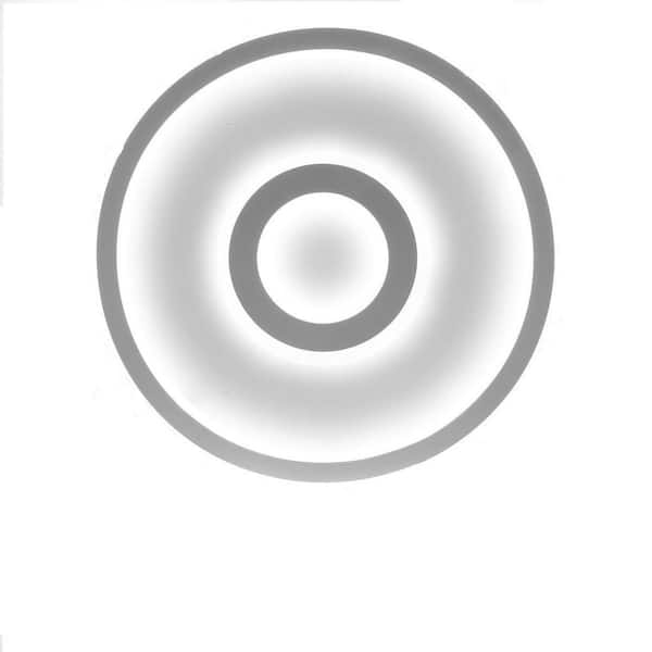 CIPACHO 12.6 in. 1-Light White Integrated LED Semi-Flush Mount Light with Remote Control