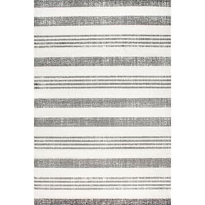Vernazza Striped Gray 10 ft. x 14 ft. Area Rug