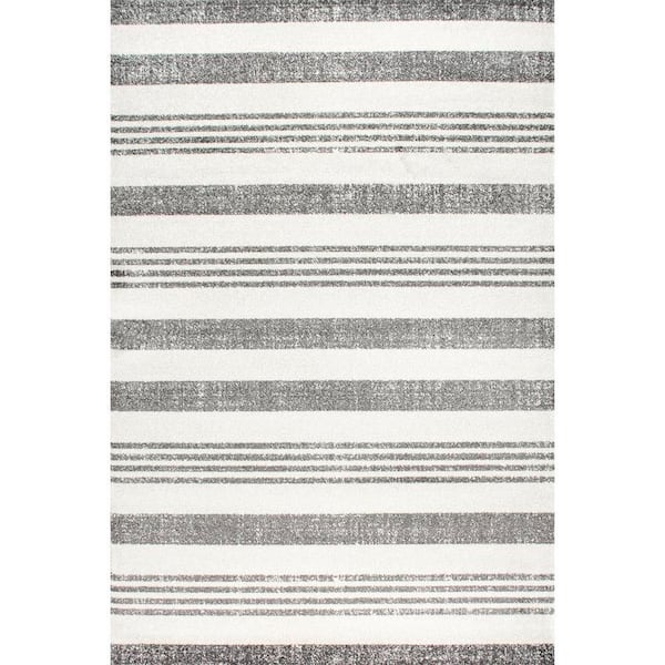 Vernazza Striped Gray 7 ft. x 9 ft. Area Rug