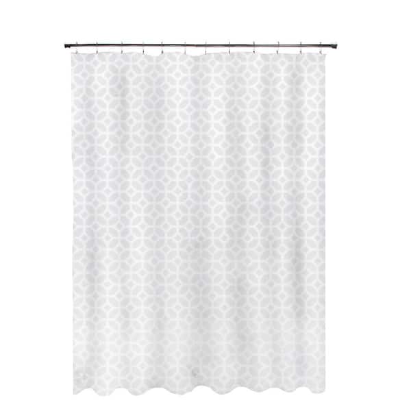 Kenney 70 in. W x 72 in. H Medium Weight Decorative Printed PEVA Shower Curtain Liner in Multi-Color Geometric Frost Pattern