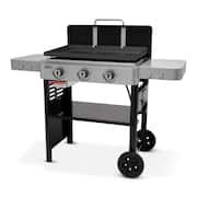 Griddle 3-Burner Propane Gas 28 in. Flat Top Grill in Black