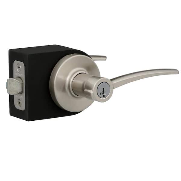 Kwikset Katara Satin Nickel Entry Door Handle with SmartKey