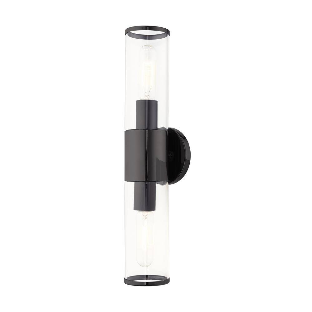 Bancroft Black Chrome 2-Light ADA Vanity with Clear Glass
