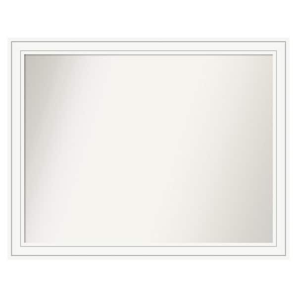 Amanti Art Craftsman White 47 in. x 37 in. Custom Non-Beveled Satin Wood Framed Bathroom Vanity Wall Mirror