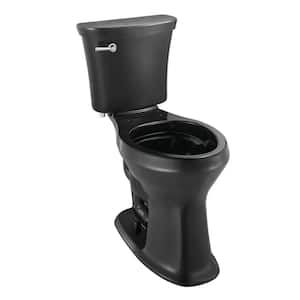 SuperClean 2-Piece 1.28 GPF Single Flush Elongated Toilet in Black, Seat Not Included