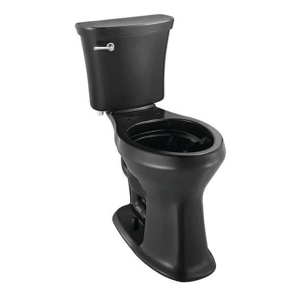 Glacier Bay SuperClean 2-Piece 1.28 GPF Single Flush Elongated Toilet in Black, Seat Not Included