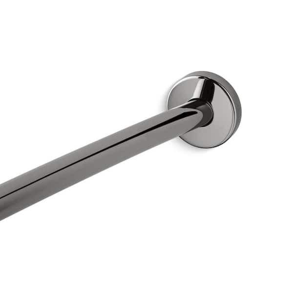 Expanse 72 In. Adjustable Stainless Steel Shower Curtain Rod With Flat End in Vibrant Titanium