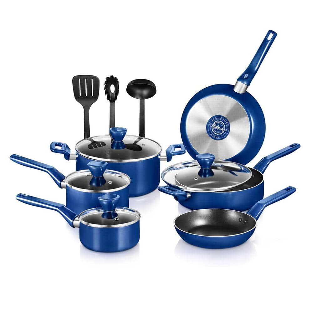 NutriChef 13 Piece Kitchenware Pots & Pans  Non-Stick Cookware Set