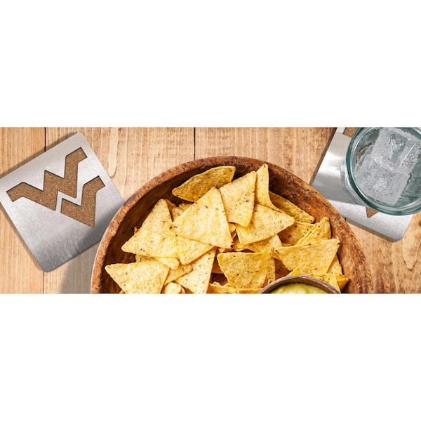 YouTheFan NCAA West Virginia Mountaineers Stainless Steel 4 in. Metallics Coasters (Set of 4)