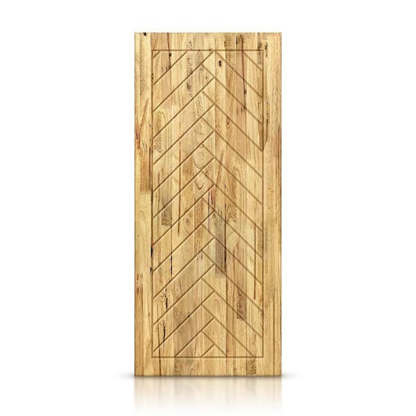 CALHOME 30 in. x 80 in. Hollow Core Weather Oak Stained Pine Wood Interior Door Slab