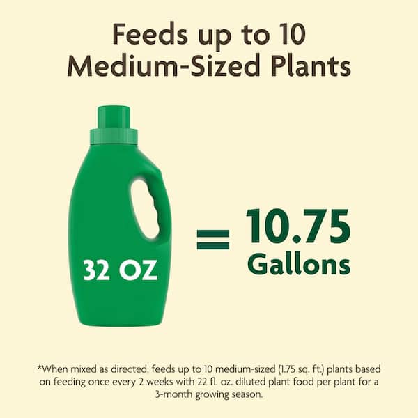 Miracle-Gro - Organic Plant Food 32 Oz., All Purpose, Feeds Instantly, Use with Container Plants and In Gardens, 1.4 - 0.5 - 1