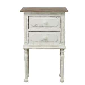 Alys White and Light Brown End Table