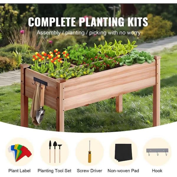 4-piece Raised Flower Bed Vegetable Herb Planter authentic Lightweight-AO