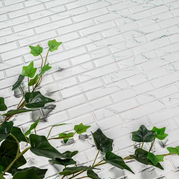 MSI - Carrara Subway 12 in. x 12 in. x 0.24 in. Matte Porcelain Mesh-Mounted Mosaic Floor and Wall Tile (0.98 sq. ft./Each)