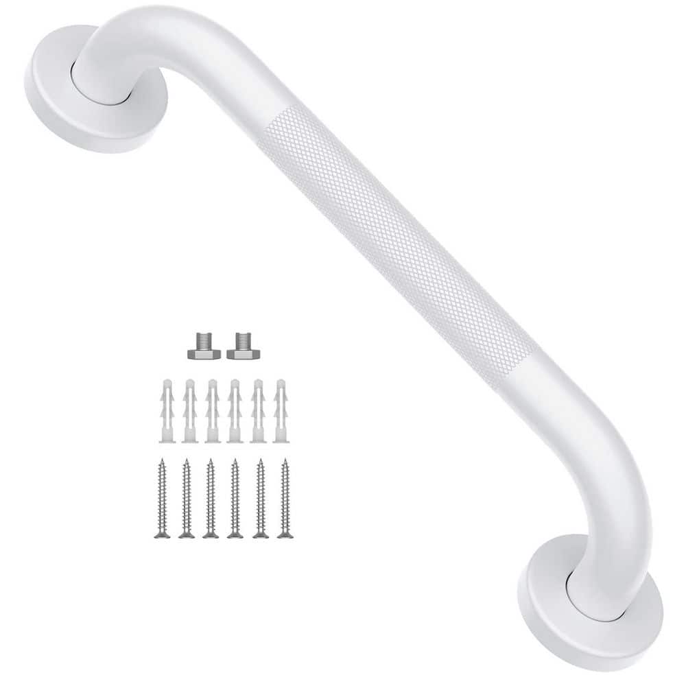 12 in. x 1 in. Stainless Steel Concealed Screw Anti-Slip Safety Grab Bar with Textured Grip in White price history on PriceWatchPro