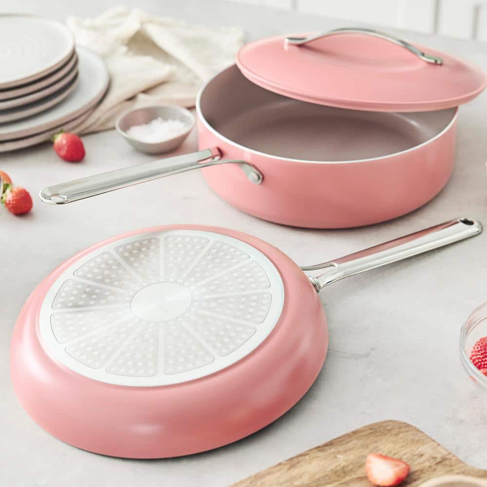 Coral Nonstick Aluminum Fry Pan and Sauté Pan Set with Stainless Steel Handles