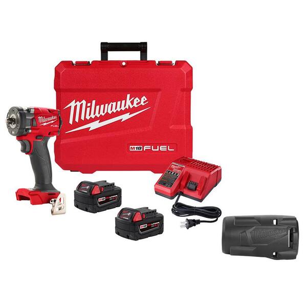 Milwaukee M18 FUEL Gen-2 18V Lithium-Ion Brushless Cordless 3/8 in. Compact  Impact Wrench with Friction Ring Kit with Boot 2854-22-49-16-2854 - The  Home Depot