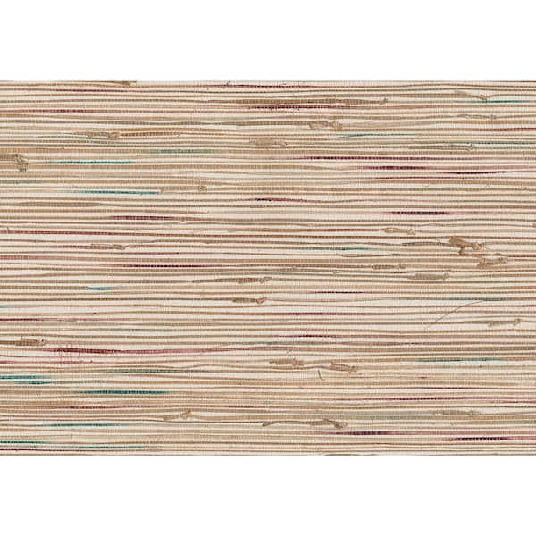 Ken Khaki Grasscloth Khaki Wallpaper Sample
