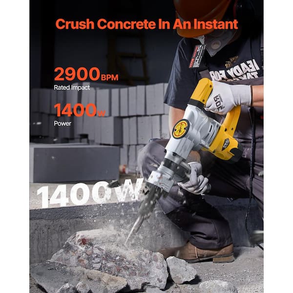 Demolition Jack Hammer, 18.5in. x 3.97in.1400W Electric Jackhammer Heavy Duty, power tool, 2900 BPM Jack Hammer, steel
