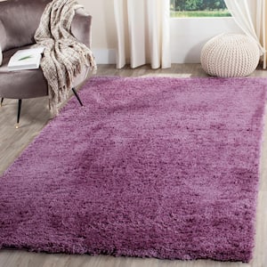 Indie Shag Purple Doormat 3 ft. x 5 ft. Solid Area Rug