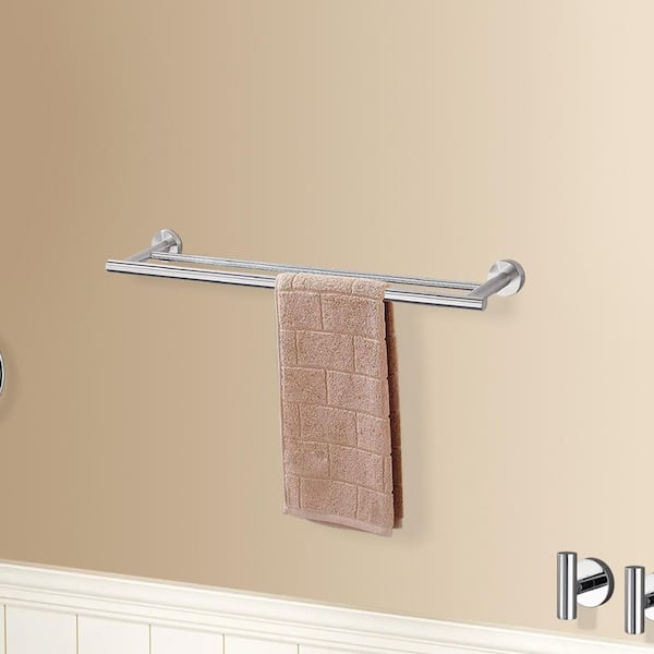 1-Pack 23.6 in. Wall Mounted Towel Bar in Chrome