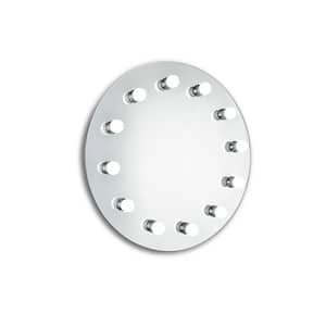 Timeless Home 27.5 in. H x 27.5 in. W Modern Round Steel Lighted LED Mirror in Silver (5000K)