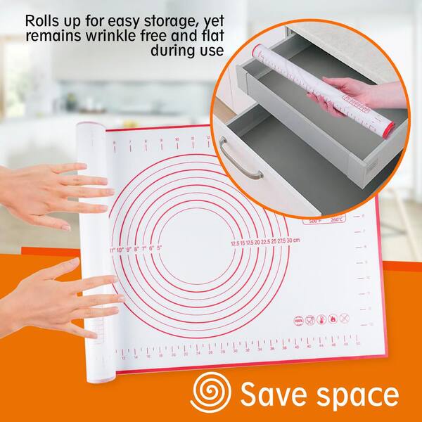 Silicone Drying Mat with Spoon Rest & Storage Band for Easy