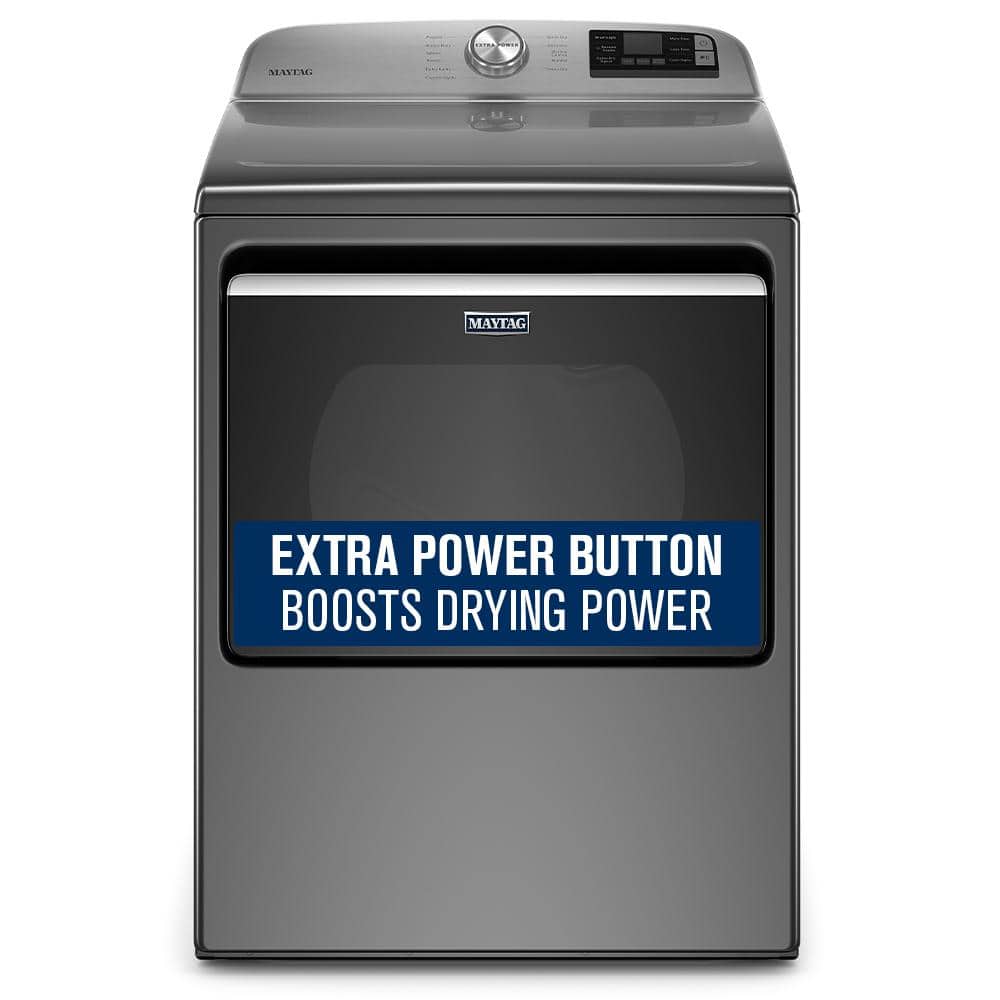 7.4 cu. ft. 240-Volt Metallic Slate Smart Capable Electric Dryer with Hamper Door and Advanced Moisture Sensing