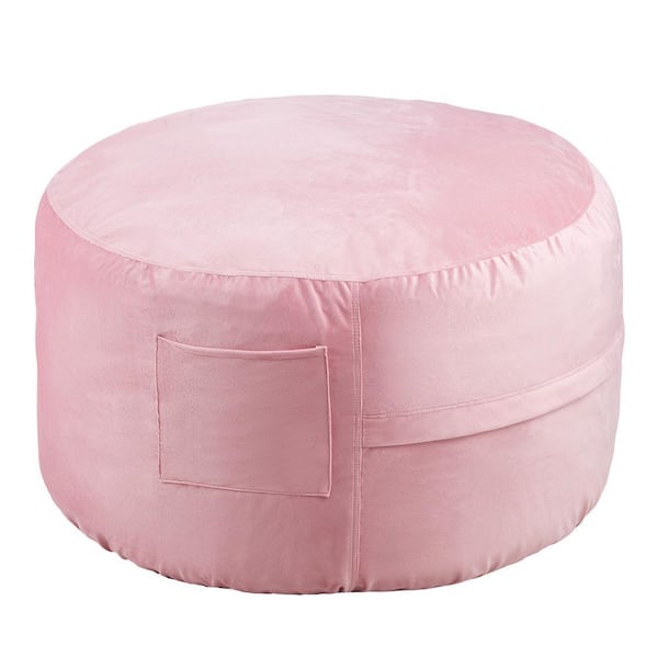 Bean Bag Chair, 3 ft. Round Bean Bag Chair with Removable and Washable, Plastic Outdoor Rocking Chair with Cushion Pink