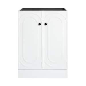 23.25 in. W Freestanding Bath Vanity Cabinet without Top in White with 2-Soft-Close Doors